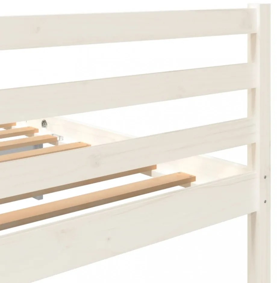 fehér tömör fenyőfa ágykeret 120x200 cm