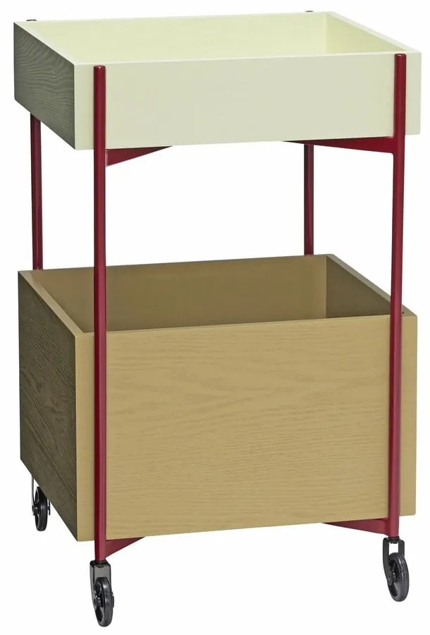 Kőrisfa kocsi kerekeken 42x37 cm Fresh - Hübsch