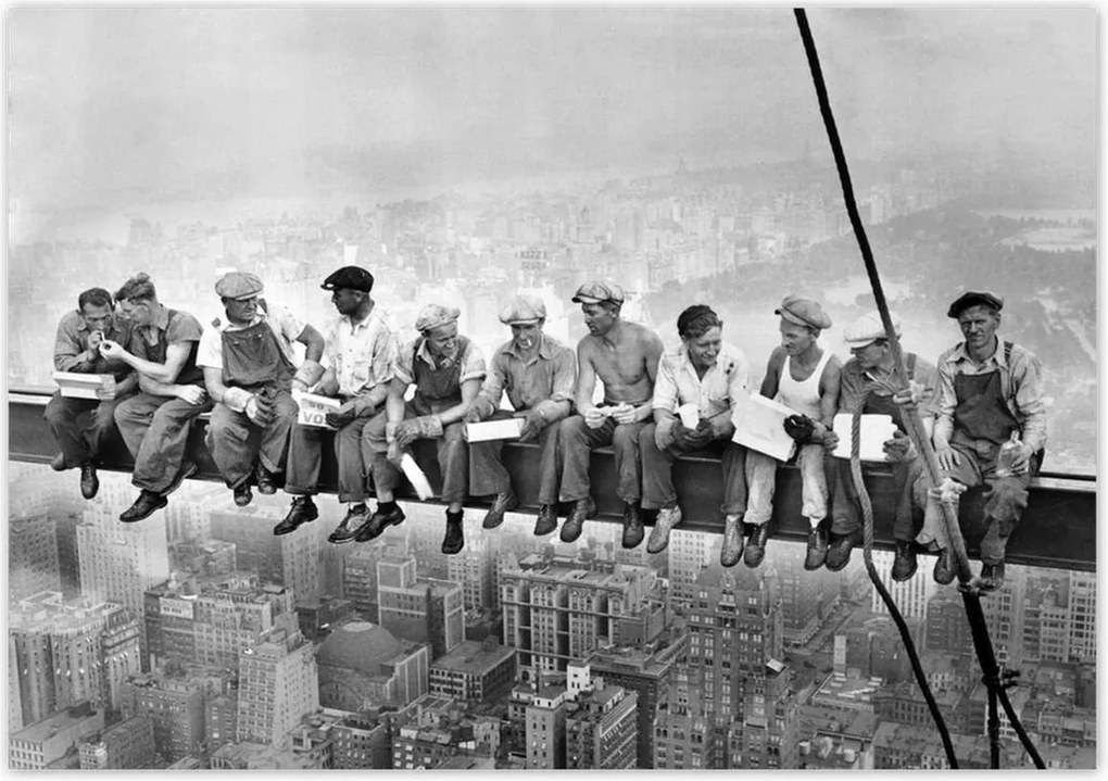 Poszterek 100x70 Munkások a gerendán Ebéd