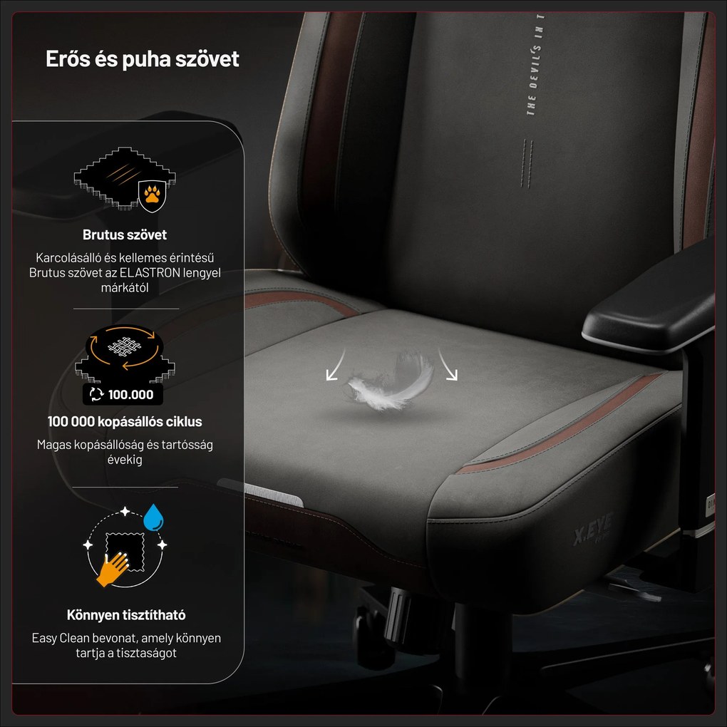 Gamer szék szövet szürke, Normal: Diablo X.Eye Prime Stone Grey