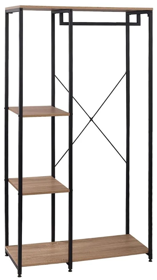 Intenso Home ruhafogas polcokkal 90 x 167cm sonoma tölgy | Előszobai ruhatároló cipőtartóval / nyitott gardrób