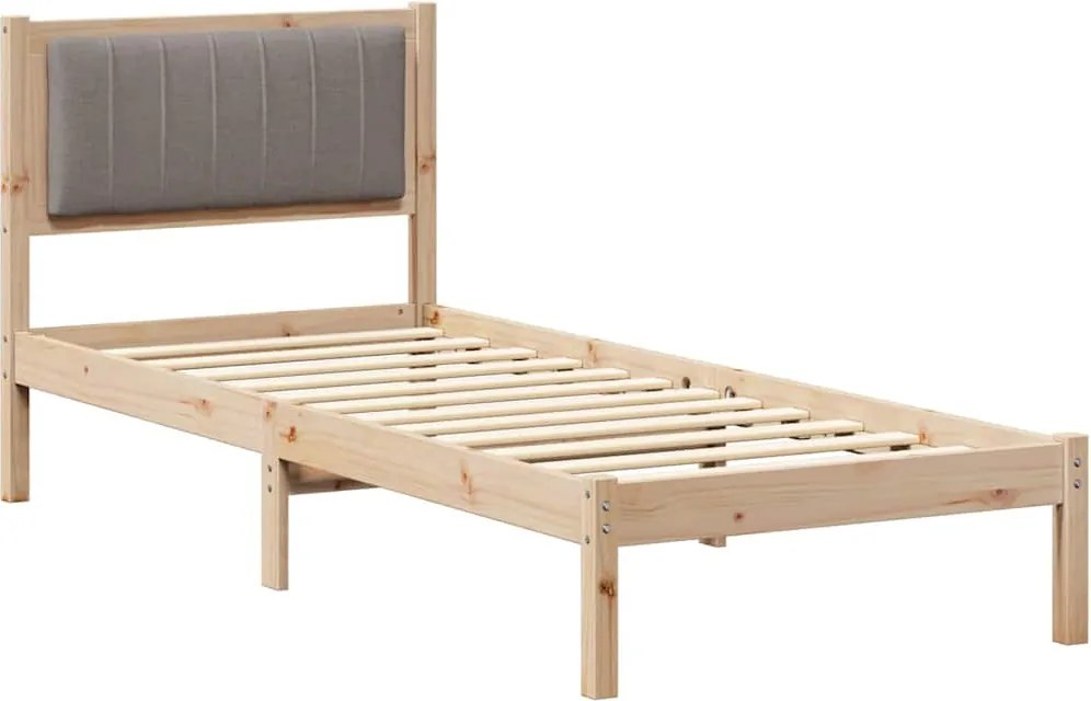 vidaXL Ágykeret Kárpitozott Fejtámlával Tópszínű 80 x 200 cm