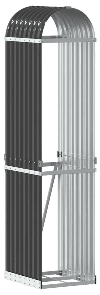 antracit színű horganyzott acél fatörzstartó 40 x 45 x 170 cm