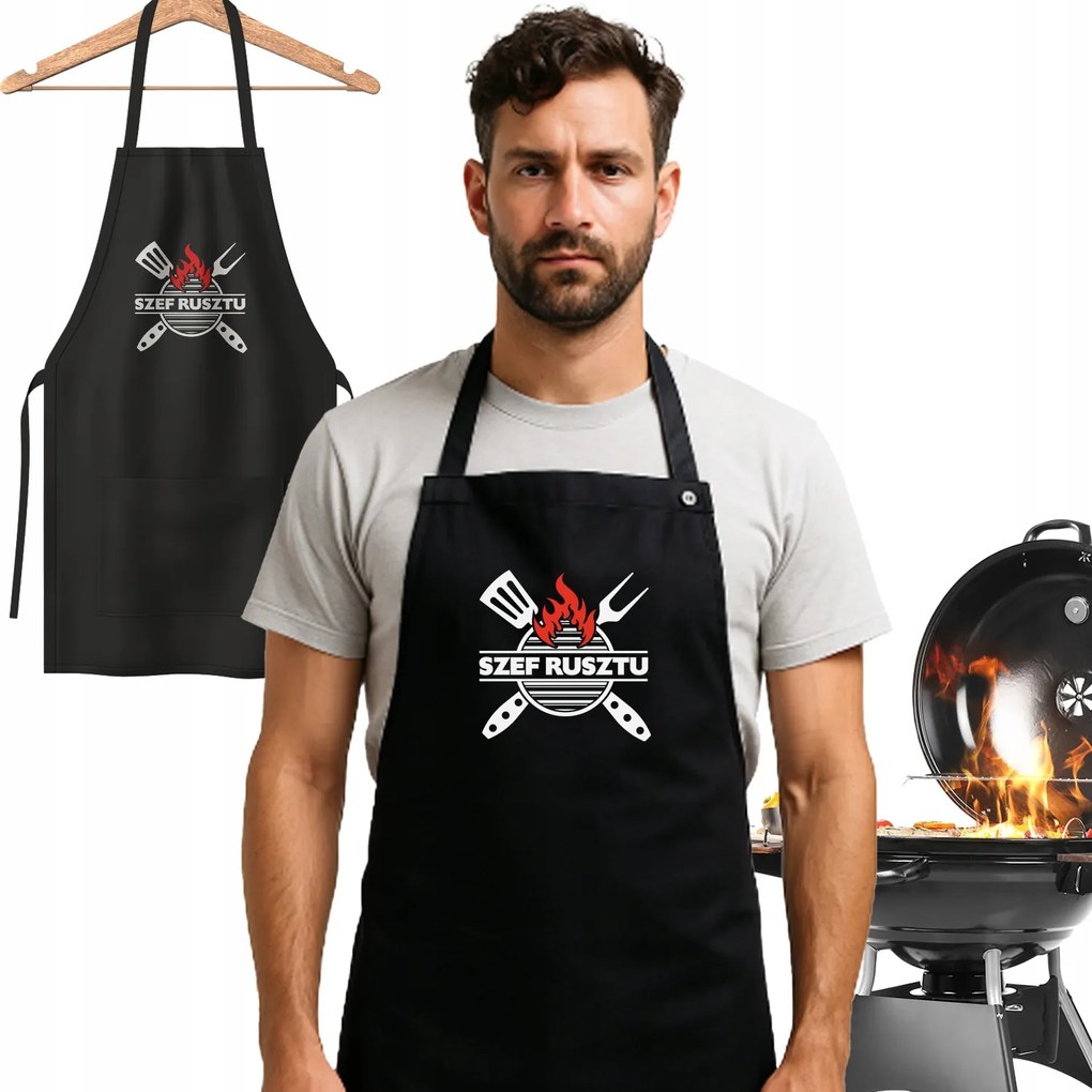 Személyre Szabott Konyhai Kötény "grillmester" Felirattal