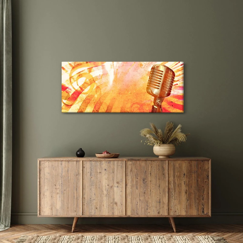Kép - Retro mikrofon (120x50 cm)