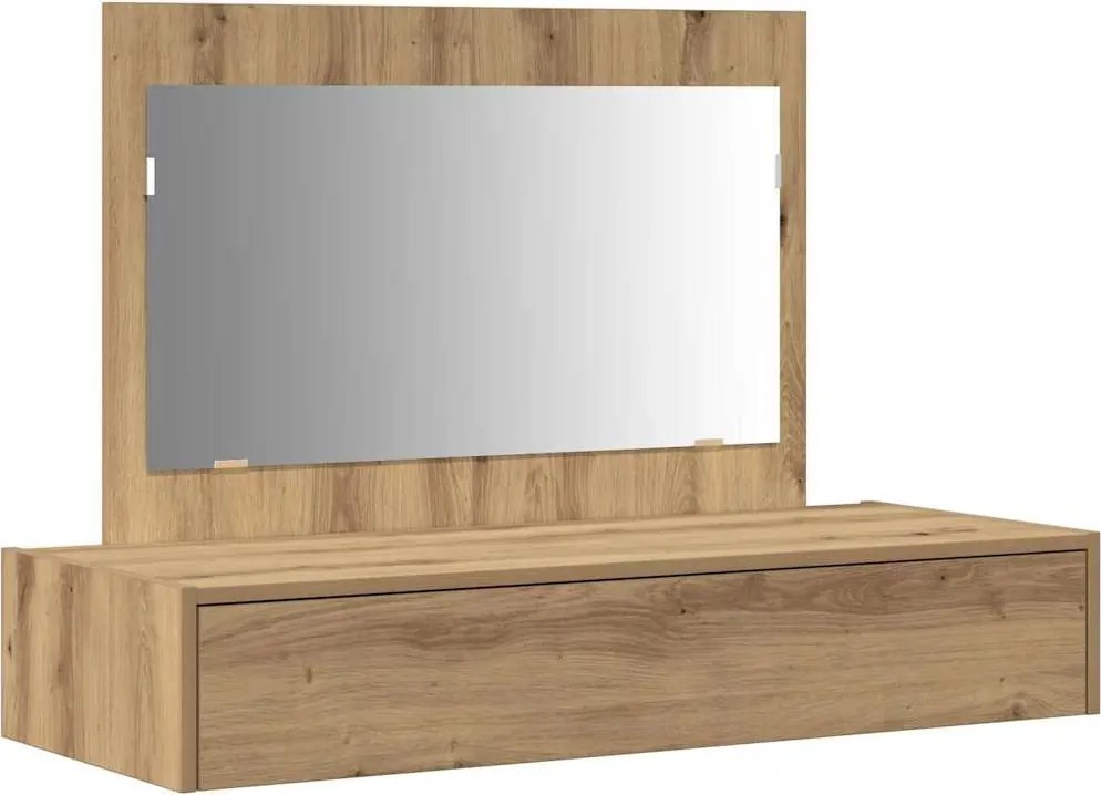 vidaXL Öltözködőasztal fiókkal tükörrel Barna 100 x 40 x 70 cm Faanyag