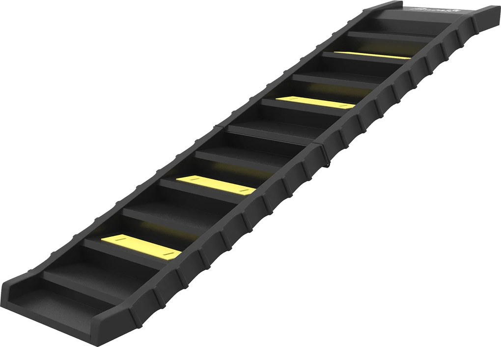 PawHut összecsukható kutyarámpa, 154 cm, autó- és magas ágyrámpa, 10 csúszásmentes lépcső, 68 kg teherbírás, fekete | Aosom