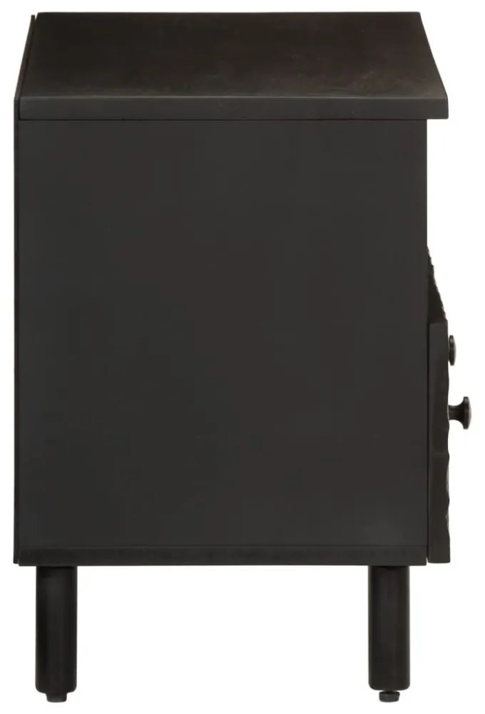 fekete tömör mangófa TV-szekrény 70 x 33 x 46 cm
