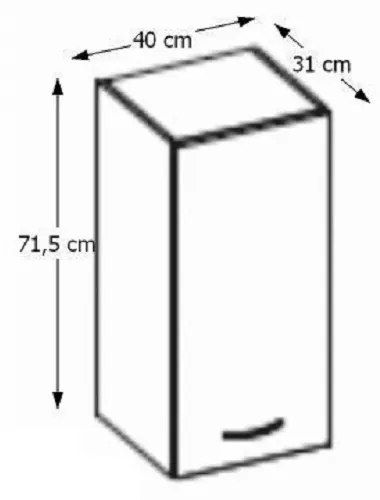 Felső konyhaszekrény Pleitton 40 G 72. 788639