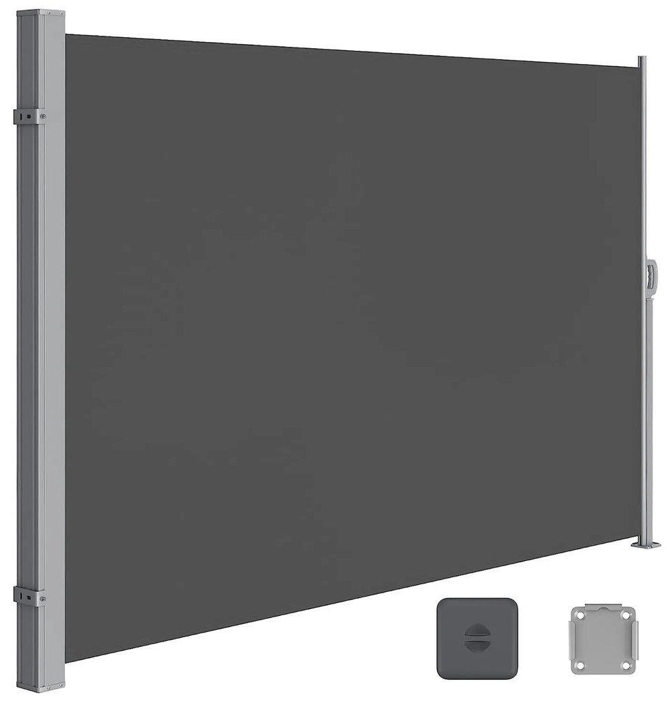 Oldalsó napellenző, 180 x 450 cm, füstszürke