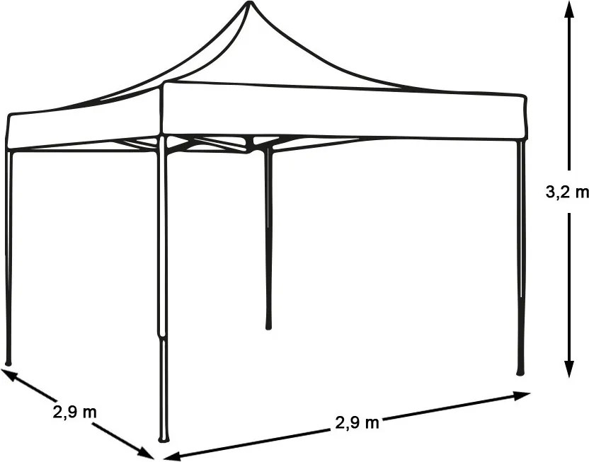 Összecsukható kerti pavilon több típusban-2,9x2,9 méteres-fehér-pavilon