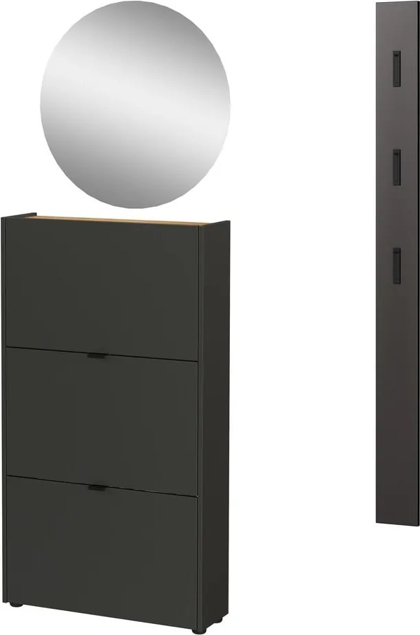 Antracitszürke előszoba bútor 101x200x22 cm Ameca – Germania