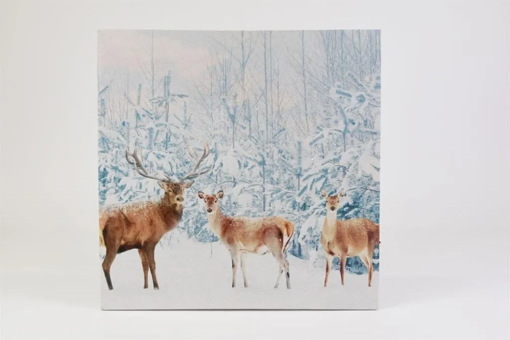 Fali kép Szarvas az erdőben LED időzítővel 40 x 40 cm