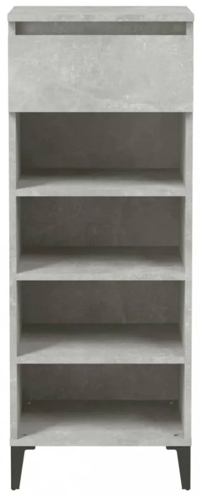 betonszürke szerelt fa cipőtartó 40x36x105 cm