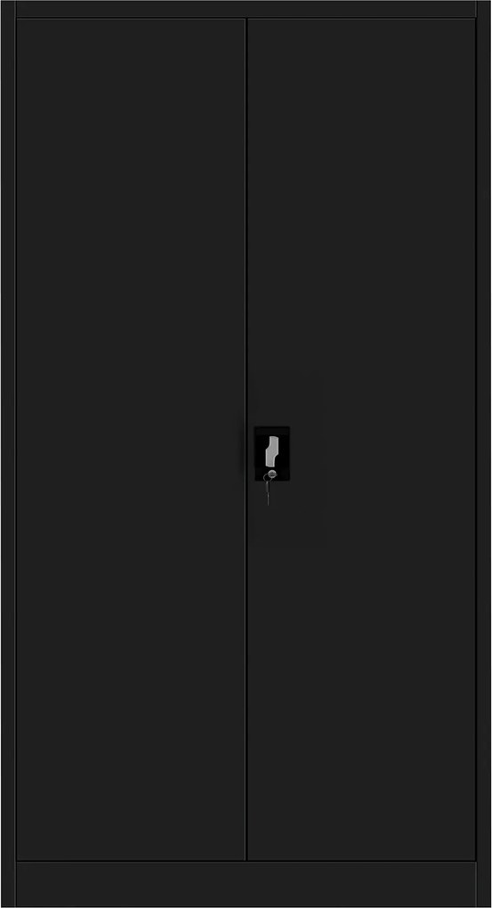 Fém iratszekrény belső rejtett rekesszel, fekete, 900x1850x450 mm: TOMASZ