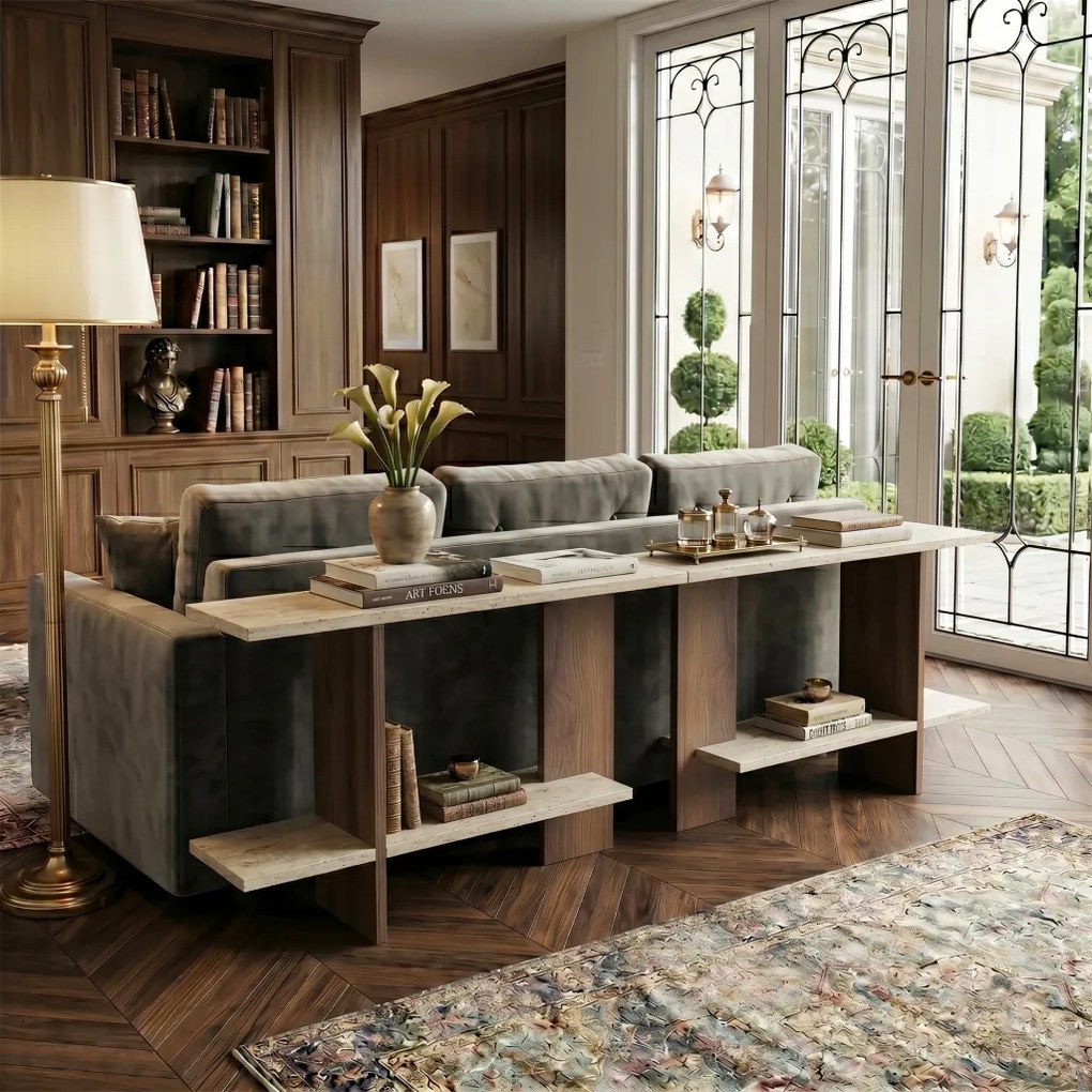 Essenziale - Travertine, Walnut