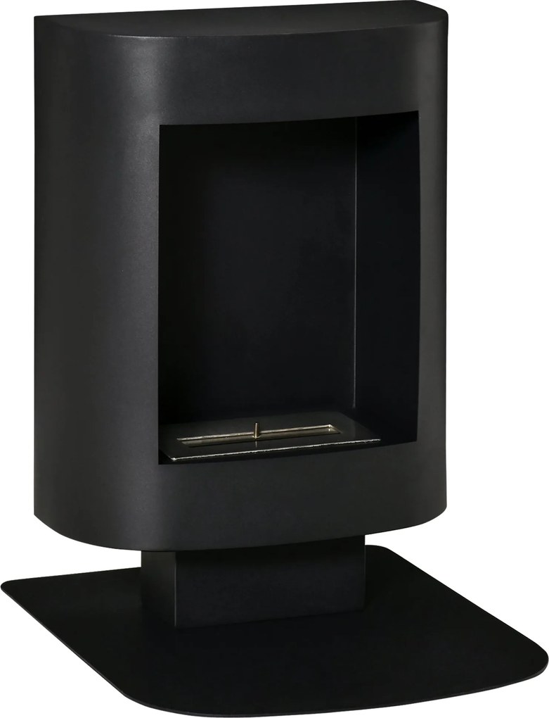 HOMCOM 1.5L Bioetanol Kandalló 3 Óra Üzemidővel, 20 m²-ig Takaróval, 2000W Hőteljesítmény, 46.5x53x65cm, Fekete | Aosom