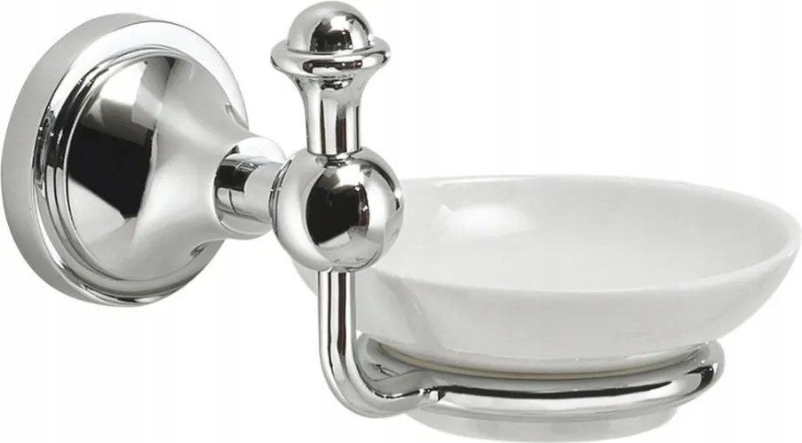 Nevis szappantartó, kerámia, króm