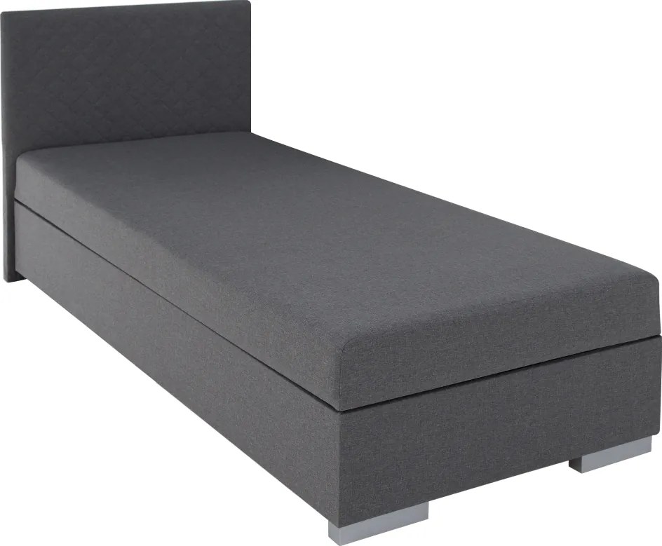 Boxspring ágy, egyszemélyes, szürke, 90x200, univerzális, ADARA