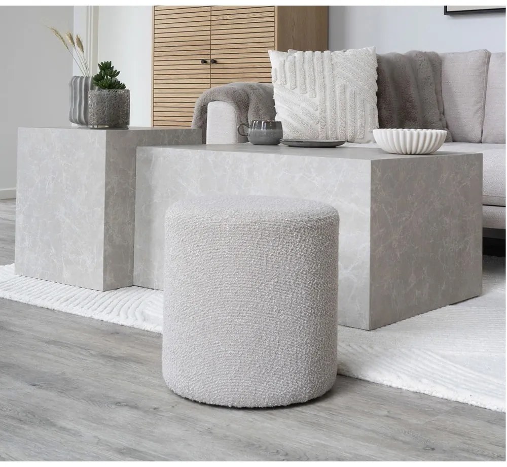 Bézs buklé puff Ejby – House Nordic