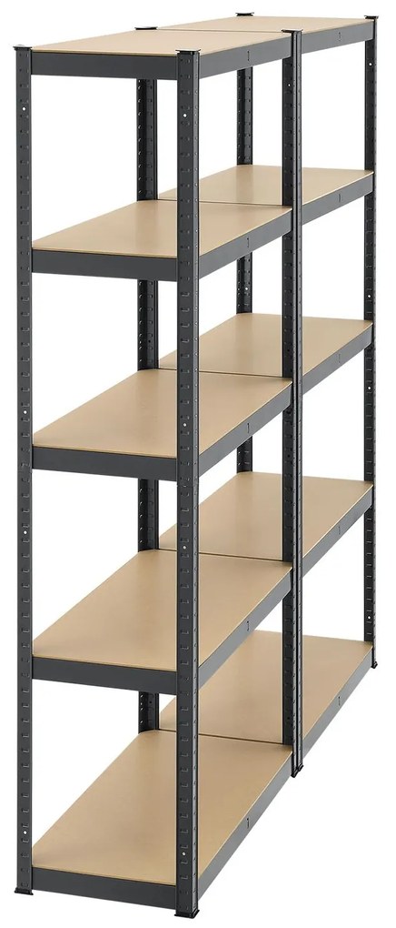 Juskys 2 darabos polcrendszer szett - 180x90x40 cm - szürke