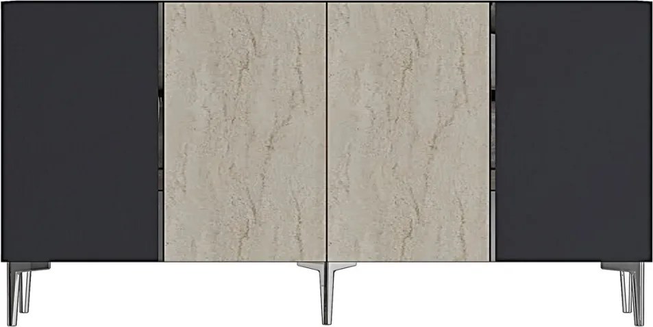 Poli 150 - Anthracite, Travertine, Silver