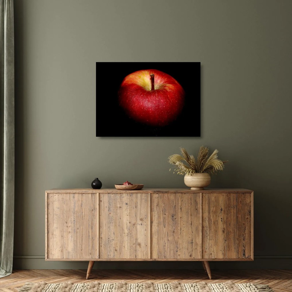 Az alma képe és a fekete háttér (üvegen) (70x50 cm)
