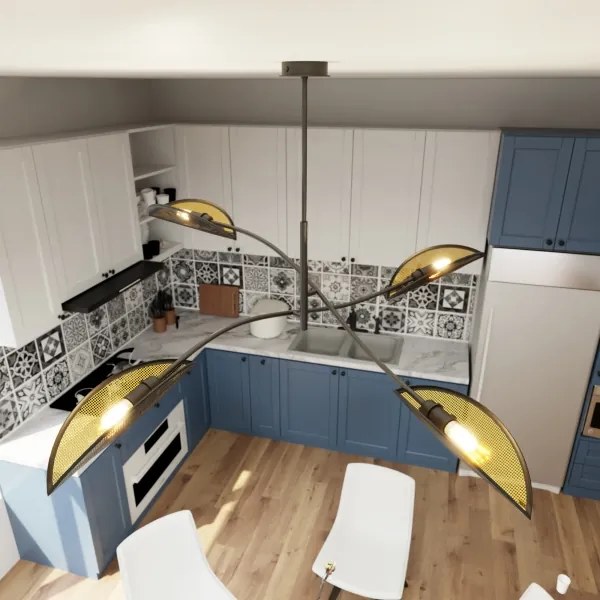 Csillár rúdon LOTUS 4xE14/10W/230V fekete/arany