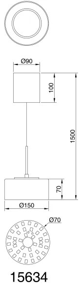 Globo 15634 - LED Csillár zsinóron FOGSY LED/6W/230V