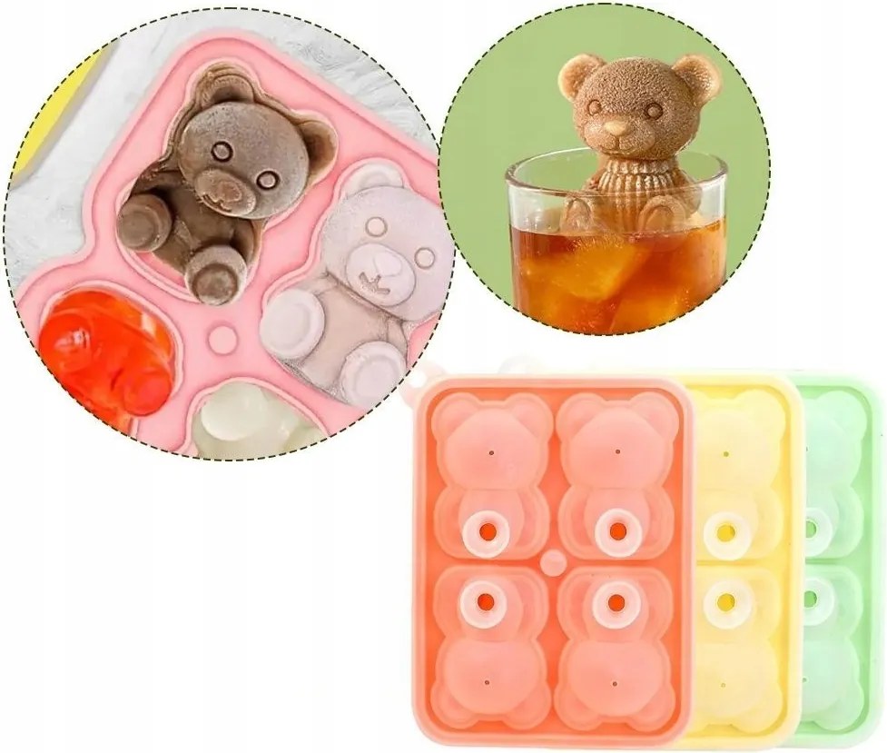 Maci 3D dekoratív szilikon jégtálca fagylalt szappan gyertya zöld