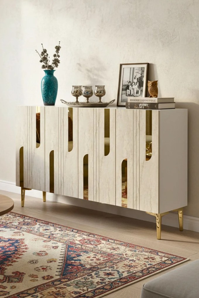 Nota 120 - White, Travertine, Gold