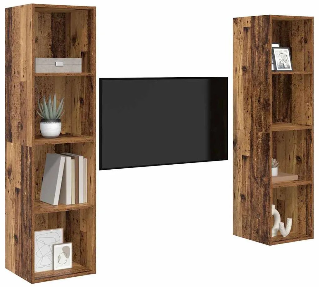 TV szekrény 2 pcs Barna 37 x 37 x 142.5 cm Faanyag