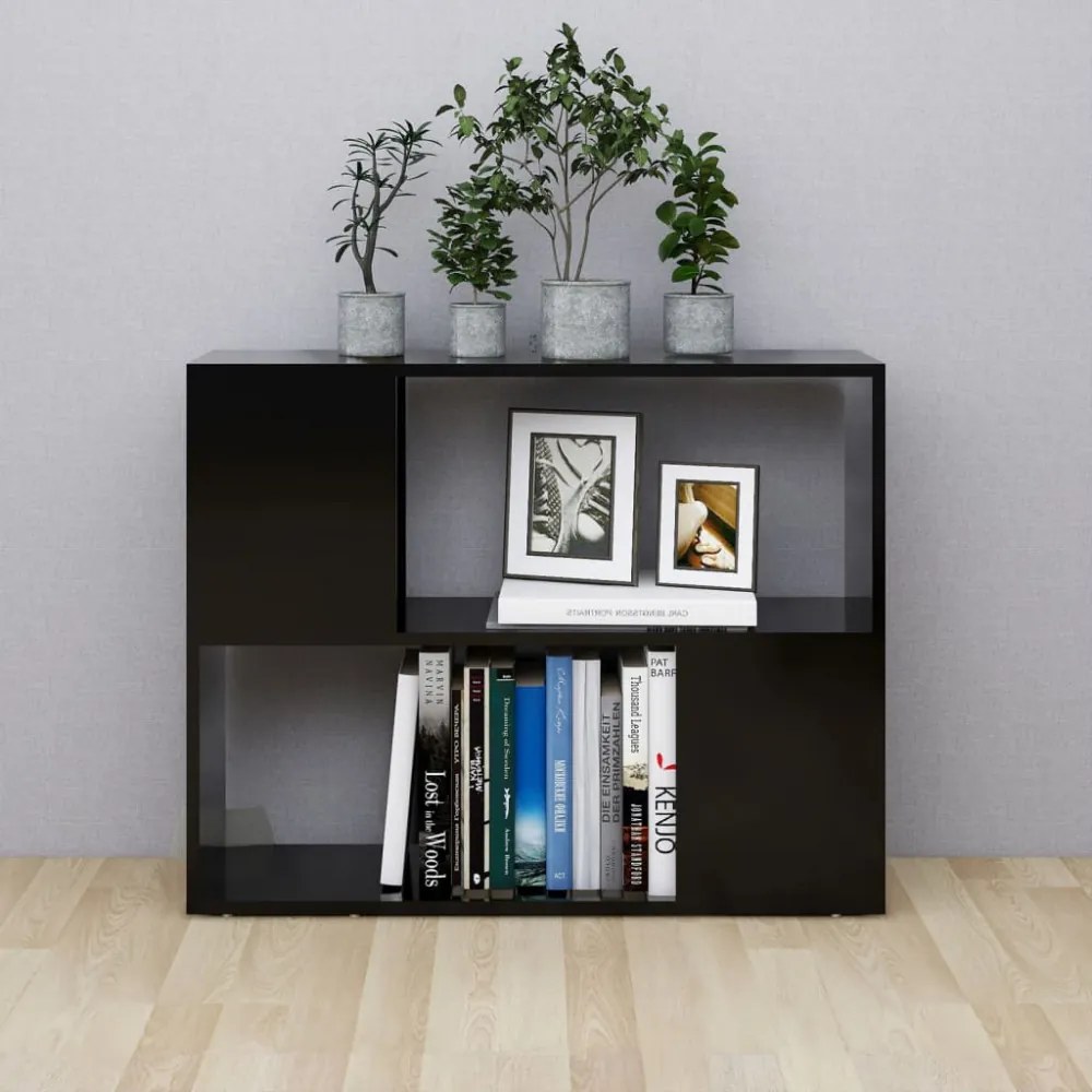 fekete szerelt fa TV-szekrény 80 x 24 x 63 cm