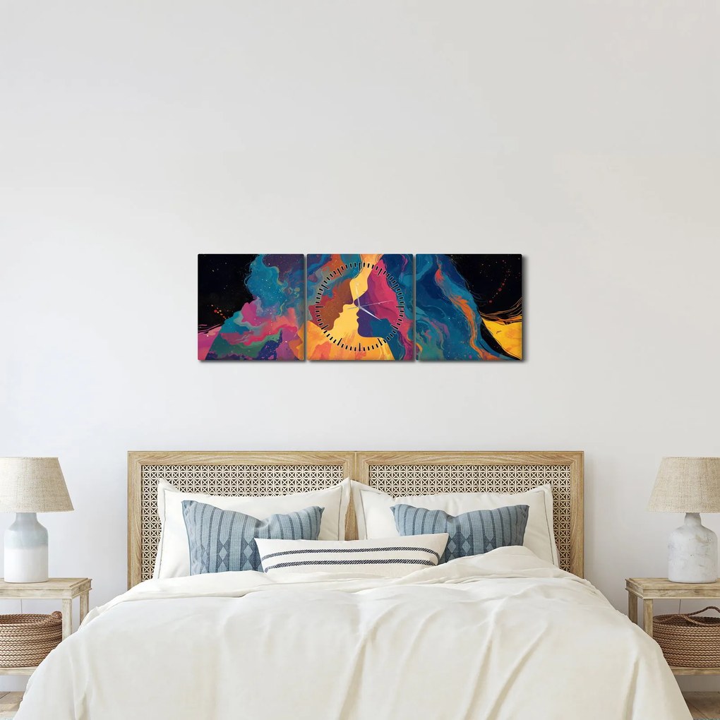 Kép - Kozmikus szerelem (órával) (90x30 cm)
