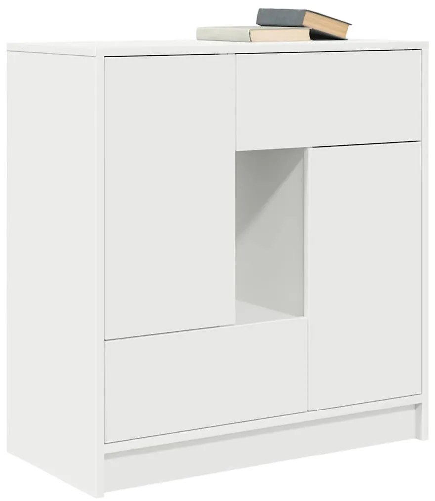 fehér komód fiókokkal és ajtókkal 70,5x34x74,5 cm