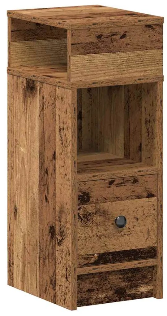 2 db antik fa színű éjjeliszekrény fiókkal 25x31x66 cm