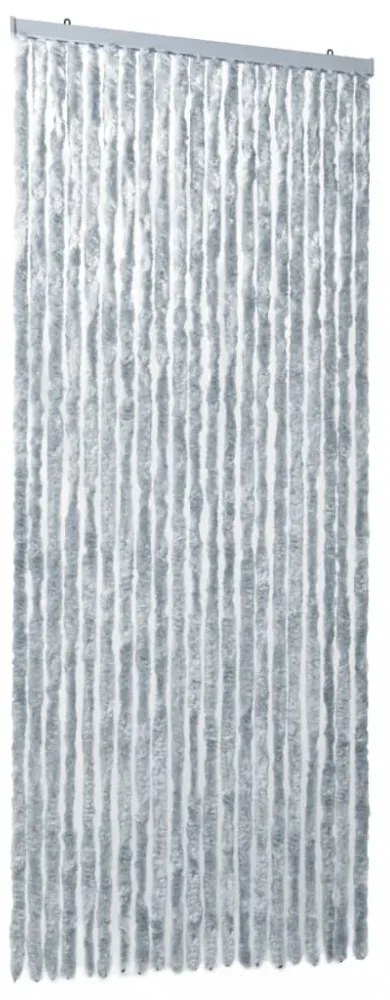 fehér és szürke zsenília rovarfüggöny 90 x 220 cm