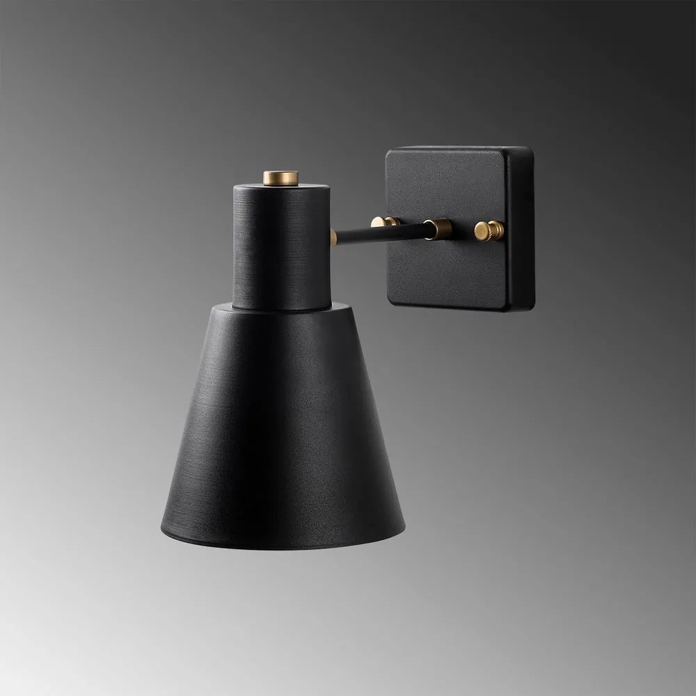 Fekete-aranyszínű fali lámpa ø 14 cm Funnel – Opviq lights