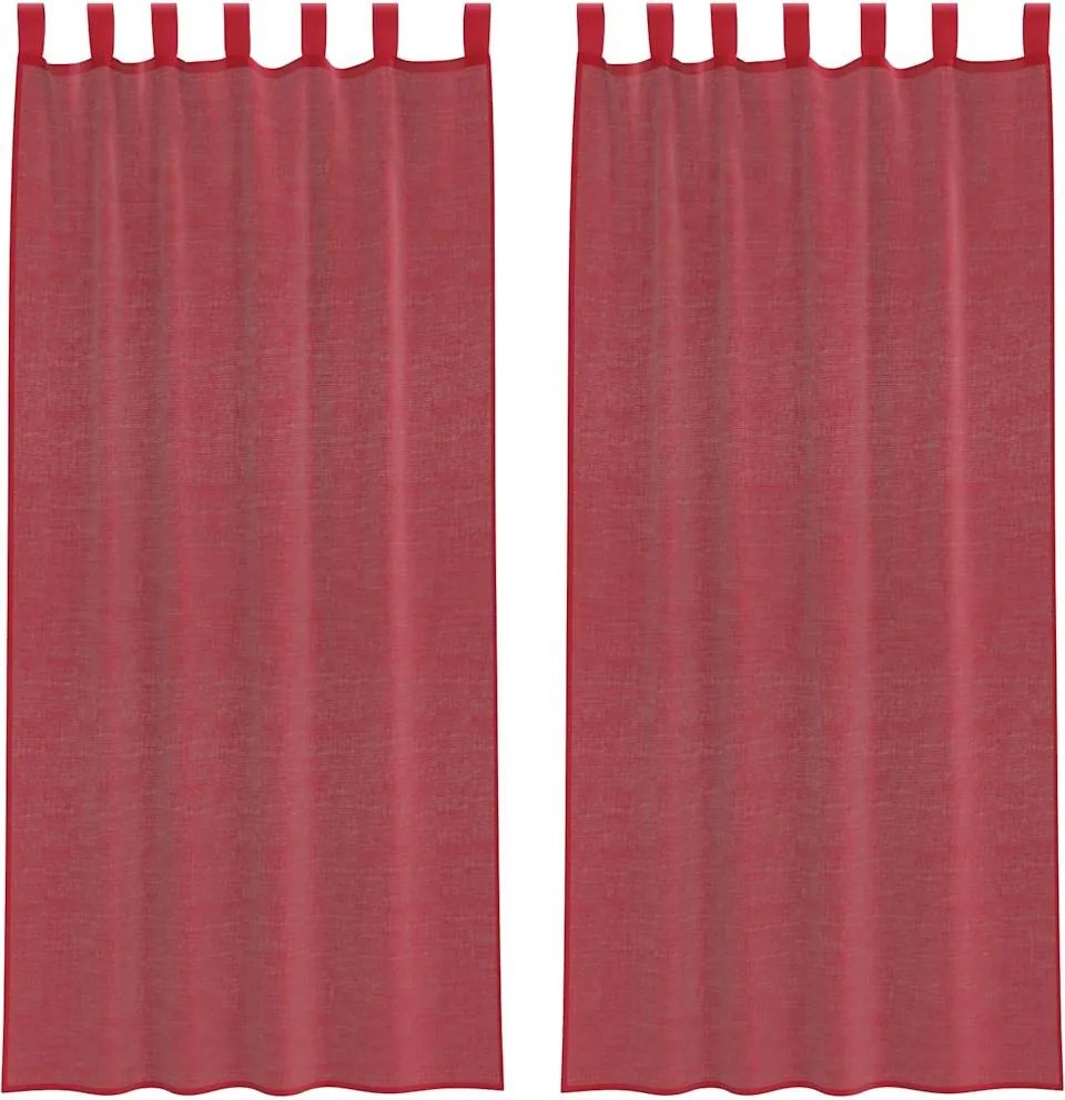vidaXL 2 db borvörös fátyolfüggönyök hurokkal 140x225 cm