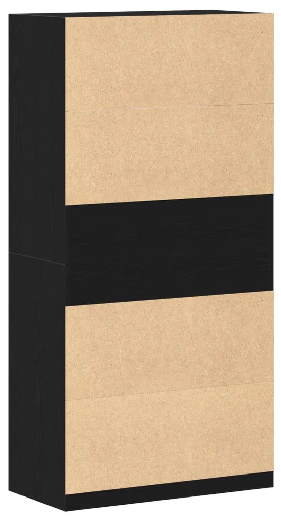 Fekete Tölgy Ruhásszekrény 100 x 50 x 200 cm - MDF-ből készült