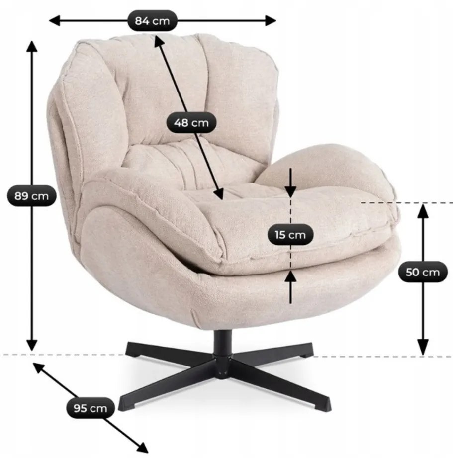 Krémszínű Pihenőfotel. ROSA