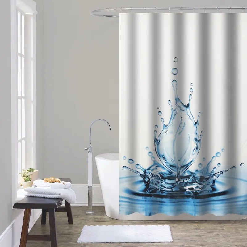 Zuhanyfüggöny - WATER FLOWER - Impregnált textil - 180x200