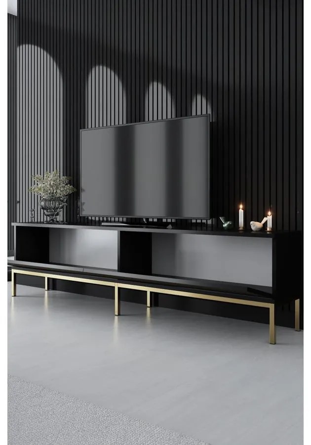 TV szekrény Lord - Black, Gold