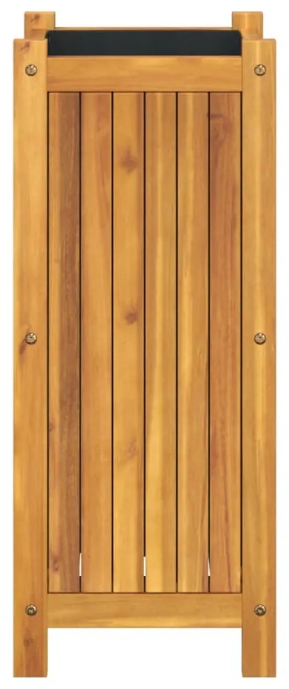 tömör akácfa kerti virágtartó béléssel 31 x 31 x 75 cm