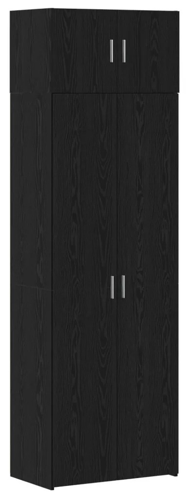 Tároló szekrény fekete tölgy 70x42.5x225 cm Mérnöki fa