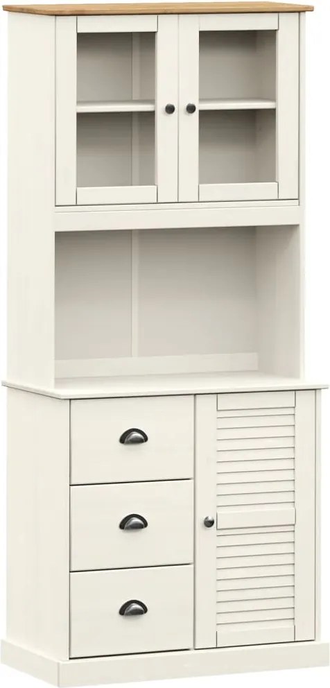 vidaXL VIGO fehér tömör fenyőfa magasszekrény 78x40x175 cm