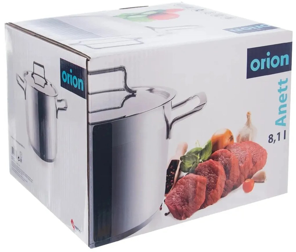 Orion Anett rozsdamentes acél edény fedéllel 8,1 l, 8,1 l
