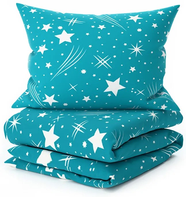NIGHT SKY türkiz mikroszálas ágyneműhuzat Ágyneműhuzat mérete: 2 db 70 x 90 cm | 200 x 220 cm