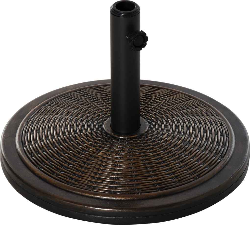 Outsunny Kert Napernyő Alap, Nettó Tömege 13 kg, Retro Cement Napernyő Állvány 35mm/38mm/48mm Oszlopokhoz, Teraszra, Kültéri Patio, Ø48x34 cm Bronzin