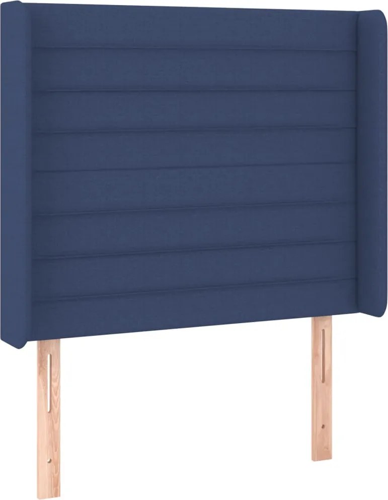 vidaXL kék szövet fejtámla szárnyakkal 83x16x118/128 cm